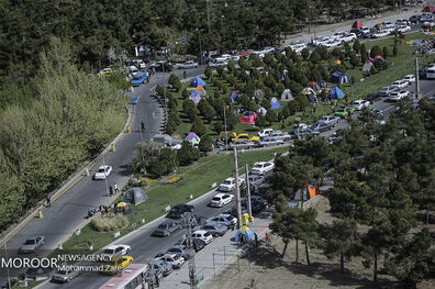گشت هوایی جمعیت هلال احمر در روز طبیعت