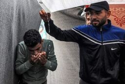 بارش رحمت الهی در غزه +عکس
