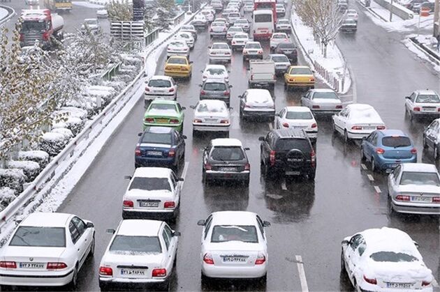 بارش برف و باران در محورهای برخی از استان های کشور