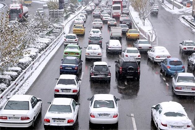 بارش برف و باران در جاده‌های ۵ استان کشور