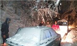 12 ساعت تلاش برای یافتن گمشدگان در برف سوادکوه