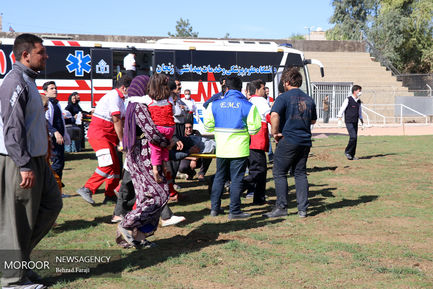 انتقال هوایی و زمینی مصدومان «سرپل ذهاب» به بیمارستان