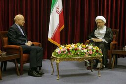دیدار رئیس مجلس با آیت‌ الله آملی لاریجانی