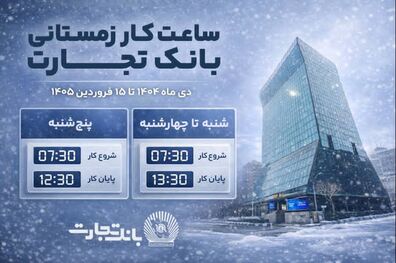 ساعت کاری جدید شعب بانک تجارت اعلام شد