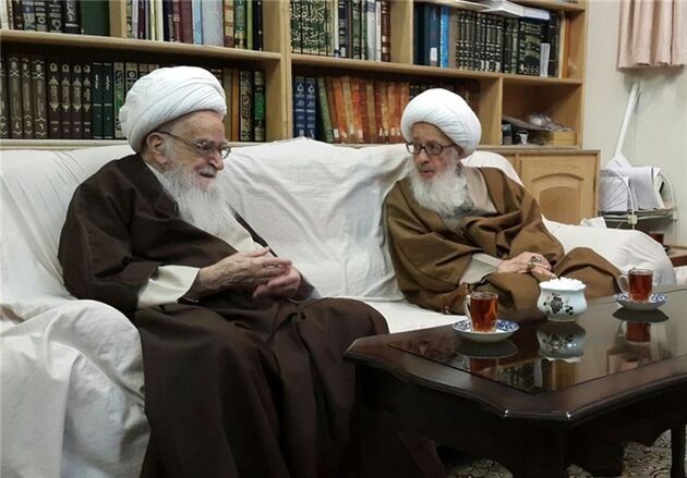 آیت‌الله وحید خراسانی با آیت‌الله صافی گلپایگانی دیدار کرد