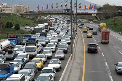ترافیک سنگین در آزادراه کرج-تهران 