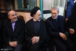 عکس/ هم نشینی دوباره لاریجانی با خاتمی
