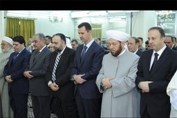 رئیس جمهور سوریه نماز عید فطر را اقامه کرد