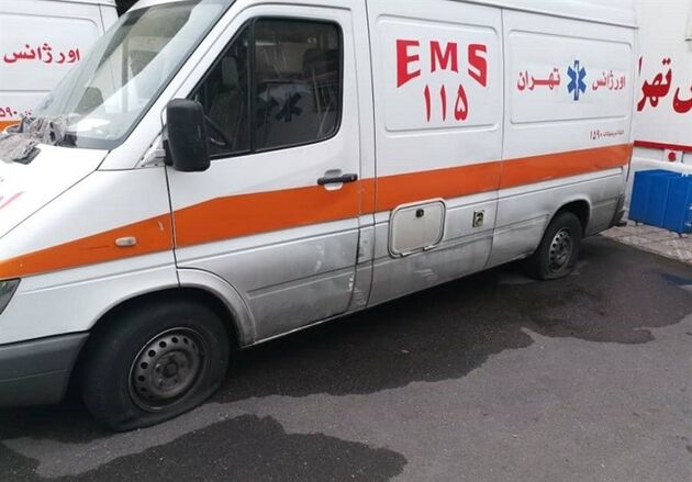 مرگ دختر 2 ساله بخاطر پنچری لاستیک آمبولانس