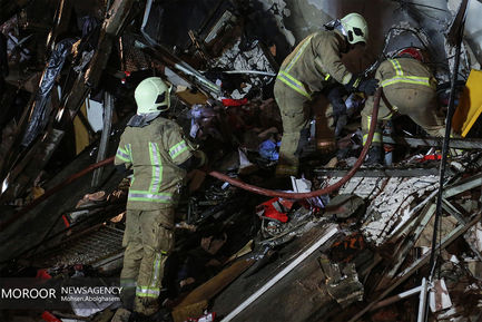 عملیات امداد و نجات شبانه حادثه ساختمان پلاسکو