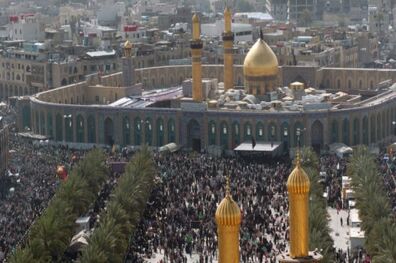 کاروان شهدای حمله تروریستی برای انتقال به ایران ازشهر حله عراق تشییع شد