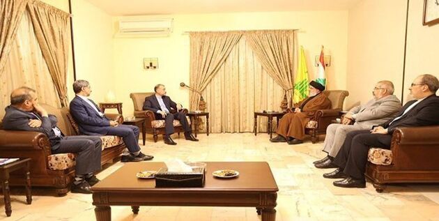دیدار وزیر خارجه ایران با سید حسن نصرالله