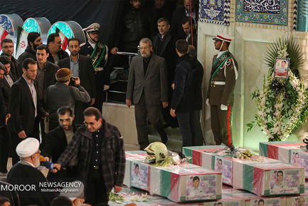 اقامه نماز و تشییع پیکر شهیدان آتش نشان در مصلی تهران 