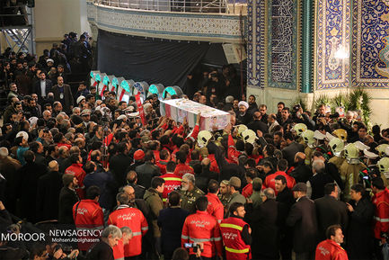 اقامه نماز و تشییع پیکر شهیدان آتش نشان در مصلی تهران(2)