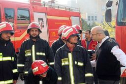 آماده باش نیروهای آتش نشانی تهران به مناسبت برپایی مراسم 13آبان