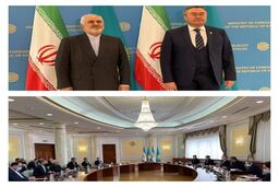 دیدار و گفتگو ظریف با همتای قزاقستانی خود